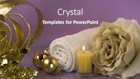  Presentation with candle christmas - Slides enhanced with christmas balls towel frosted rose and candle on violet background background and a violet colored foreground