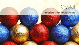  Presentation with pile - PPT layouts consisting of christmas balls with blurred background background and a  colored foreground