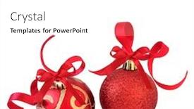  Presentation with red gold white - Cool new theme with christmas-baubles-in-sparkling-red backdrop and a white colored foreground