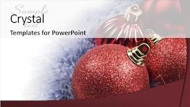  Presentation with pure white - Slide deck featuring christmas baubles on soft feathers against a pure white background withs space for text background and a white colored foreground