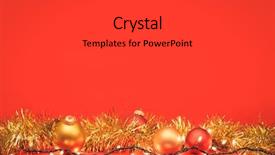  Presentation with golden lights - Beautiful PPT layouts featuring christmas baubles with golden tinsel backdrop and a dark gray colored foreground