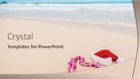  Presentation with sand heart - Amazing presentation theme having christmas-beach-summer-vacation-background backdrop and a lemonade colored foreground