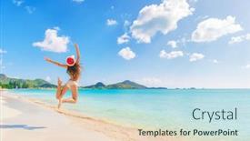  Presentation with caribbean christmas - Beautiful PPT layouts featuring christmas-beach-travel-vacation-santa backdrop and a light blue colored foreground