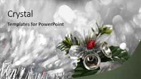  Presentation with hotels bell - Slides featuring christmas bell on bokeh background background and a light gray colored foreground