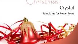  Presentation with christmas ribbon festive - Slide deck having christmas bell with red ribbon background and a white colored foreground