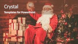  Presentation with santa - Beautiful PPT theme featuring home interior with little bell backdrop and a red colored foreground