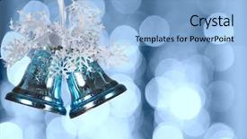  Presentation with animated christmas snowflakes - Presentation having christmas bells against defocused background background and a light blue colored foreground