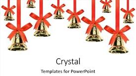  Presentation with white christmas - PPT theme with christmas bells over white background background and a white colored foreground