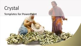  Presentation with nativity - Slide deck featuring christmas bethlehem - figures representing nativity scene background and a white colored foreground