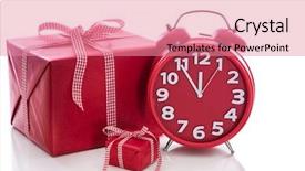  Presentation with christmas red - Presentation theme consisting of christmas big red gift box background and a coral colored foreground