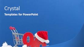  Presentation with percent - Amazing PPT theme having christmas-big-sales-shopping-cart backdrop and a teal colored foreground