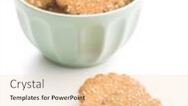  Presentation with crystals - Amazing slide deck having christmas biscuits with sugar crystals isolated on white background backdrop and a lemonade colored foreground