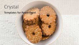  Presentation with crystals - Amazing PPT layouts having christmas biscuits with sugar crystals in bowl backdrop and a soft green colored foreground