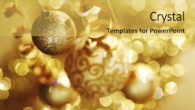  Presentation with holiday or mardi gras beads - Slides with christmas black gold colors - holiday background background and a yellow colored foreground