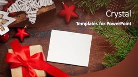  Presentation with christmas card - Cool new PPT layouts with christmas-blank-greeting-card backdrop and a tawny brown colored foreground