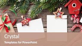  Presentation with christmas frames - Amazing theme having christmas blank photo frames birdhouse backdrop and a coral colored foreground