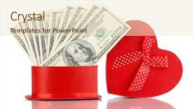  Presentation with bonus - Beautiful presentation design featuring christmas bonus - gift box with money isolated backdrop and a lemonade colored foreground