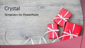  Presentation with boxes - Colorful presentation theme enhanced with christmas bonus - gift boxes with bow backdrop and a light gray colored foreground