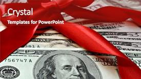  Presentation with bonus - Colorful PPT layouts enhanced with christmas bonus - holiday gift of money 100 backdrop and a crimson colored foreground