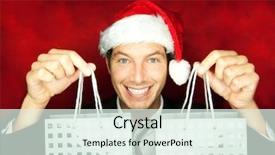  Presentation with bonus - Colorful theme enhanced with christmas bonus - portrait of male with present backdrop and a sky blue colored foreground