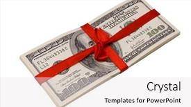  Presentation with star red - Slides featuring christmas bonus - stack of money with red background and a white colored foreground