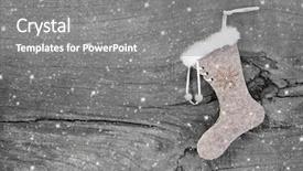  Presentation with christmas card - Slide set enhanced with christmas and new year toys decorations on vibrant glitter background background and a yellow colored foreground