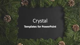  Presentation with pine cone - Presentation design enhanced with christmas-border-arranged-with-fresh background and a dark gray colored foreground