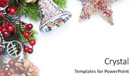  Presentation with christmas border design - PPT theme consisting of christmas border design over white background and a white colored foreground