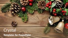  Presentation with christmas border design - Presentation theme consisting of christmas-border-design background and a coral colored foreground