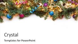  Presentation with christmas card - Audience pleasing theme consisting of christmas border evergreen - card with space for desires backdrop and a white colored foreground