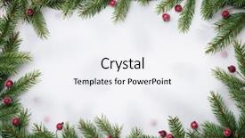  Presentation with holly christmas frame - Beautiful PPT layouts featuring christmas border frame of fir backdrop and a sky blue colored foreground