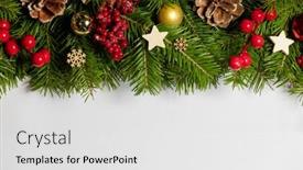  Presentation with red stars - PPT layouts having christmas-border-frame-of-tree background and a white colored foreground