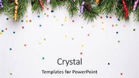 Presentation with white christmas - PPT layouts consisting of christmas border with fir branches background and a white colored foreground