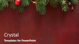  Presentation with gold stars - Theme consisting of christmas-border-with-fir-branches background and a tawny brown colored foreground