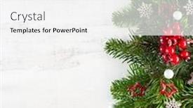  Presentation with white christmas - PPT theme having christmas-border-with-fir-branches background and a white colored foreground