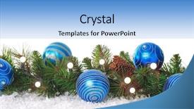  Presentation with blue lights - Slides enhanced with christmas border with lights blue ornaments and snow background and a light blue colored foreground