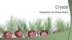  Presentation with holly christmas frame - Theme having christmas border with red ornaments background and a white colored foreground