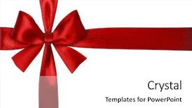  Presentation with red bow - PPT layouts with smokeless tobacco - beautiful brunette girl uses an background and a dark gray colored foreground