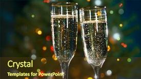  Presentation with crystal image - Colorful PPT theme enhanced with christmas bubble - image of people hands backdrop and a  colored foreground