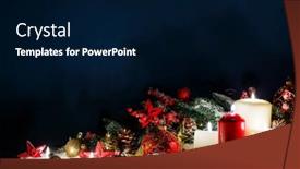  Presentation with christmas candles - Presentation design having christmas-burning-candles-and-beautiful background and a navy blue colored foreground