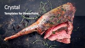  Presentation with barbecue dry aged kobe rib - Cool new presentation theme with christmas bush - marinated barbecue aged leg backdrop and a dark gray colored foreground