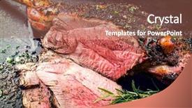  Presentation with sheet metal - Audience pleasing slides consisting of christmas bush - traditional barbecue leg of lamb backdrop and a coral colored foreground