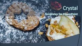  Presentation with christmas food - Beautiful theme featuring christmas cake creative food backdrop and a ocean colored foreground