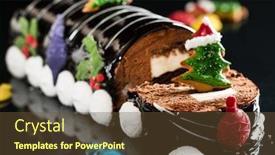  Presentation with christmas black - Slide set with christmas-cake-on-the-black background and a tawny brown colored foreground