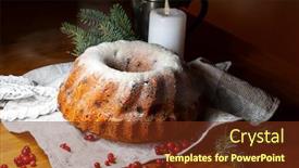  Presentation with christmas food - Audience pleasing PPT layouts consisting of christmas cake winter holiday food dessert concept backdrop and a tawny brown colored foreground