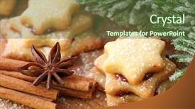  Presentation with brown - PPT theme featuring christmas cakes on brown wooden background and a tawny brown colored foreground
