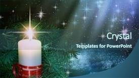  Presentation with candle - Slides featuring christmas candle composition background and a ocean colored foreground