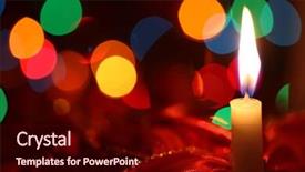  Presentation with glowing lights - Theme having christmas candle glowing against red background and a wine colored foreground