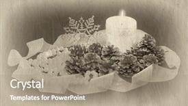  Presentation with candle christmas - Amazing presentation theme having christmas candle retro illustration backdrop and a coral colored foreground