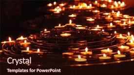  Presentation with christmas candles - Slide deck with christmas candlelight - rows of burning candles inside background and a wine colored foreground